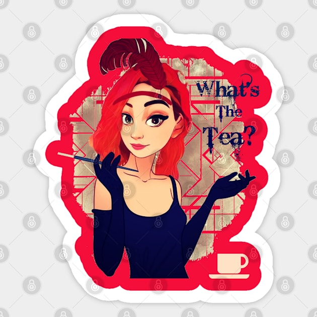 What's the tea? Sticker by LilAntique Doll